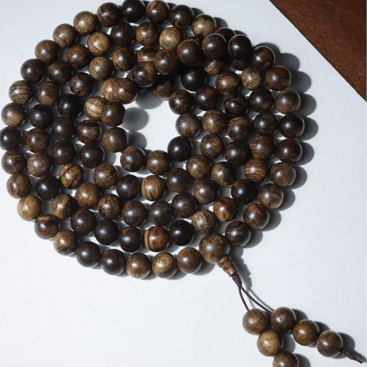 正区文莱沉香手串沉水虎斑纹满油脂线老料甘甜奶香收藏级手链天然