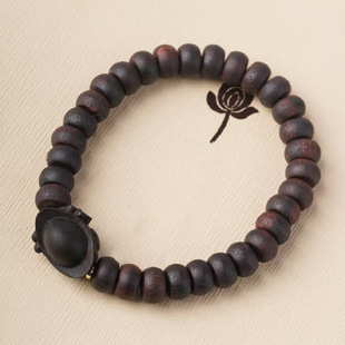 元 DIY降真香苹果珠手串厂家批发规格6×8男女文玩念珠 宝滚滚来款