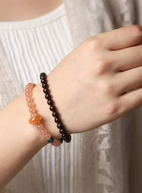 DIY相扣款印度小叶紫檀手链珠串厂家批发规格6MM男女复古风念珠