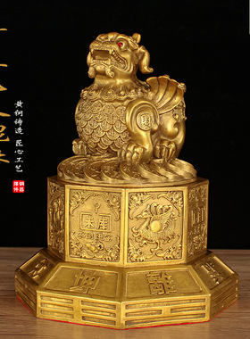 铜貔貅摆件黄铜开盖飞天貔貅铜财库款聚宝盆摆件家居店铺开业送礼