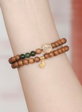 DIY蝶恋花款印度老山檀香手链念珠厂家批发规格6MM男女装饰品文玩