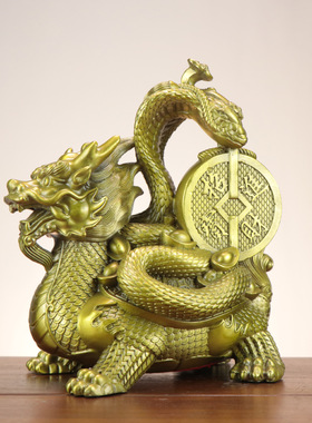 铜玄武 铜金钱玄武 四大神兽玄武家居办公室 铜玄武摆件
