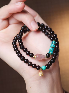 DIY美福禄款印度小叶紫檀手链 珠串厂家批发规格6MM男女复古念珠