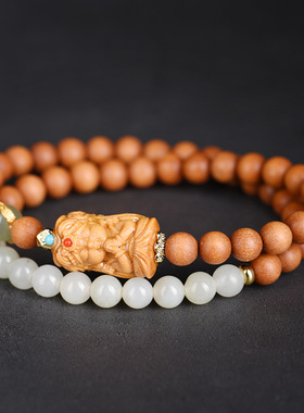 芭比檀香老山檀正区沉水黑肉手链DIY和田玉雕刻度母男女款文玩