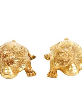 铜龙龟摆件 工艺品 一对龟 家居装饰摆设品