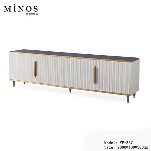 轻奢样板房客厅茶几角几装饰后现代金属实木电视柜卧室梳妆台书桌