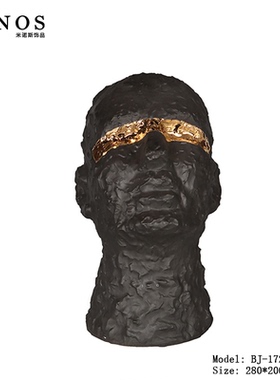 现代极简样板房人物雕塑装饰品创意抽象安阳桑德兰高温陶瓷装饰品