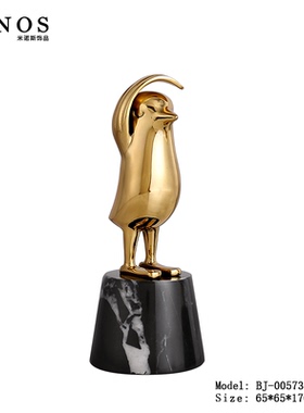 新中式玄关纯铜大理石马头摆件