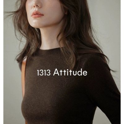 【现货】1313美拉德缩褶收腰显瘦羊毛打底衫女短款慵懒亲肤小毛衣