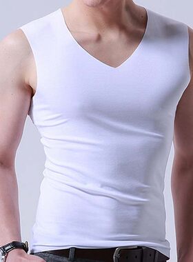 男士背心夏季薄款坎肩时尚潮流汗衫冰丝速干衣服宽松无袖T恤男夏