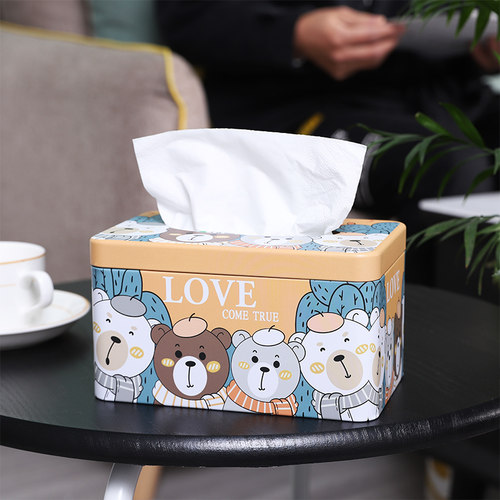 桌面收纳ins轻奢家用客厅纸巾盒