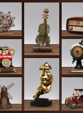 酒柜复古摆件家居欧式客厅玄关店铺电话机老物件工艺品装饰摆设