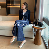 丹宁日志 女时尚 春季 ACDY 新款 牛仔裤 百搭撞色阔腿裤 5DCKN25702