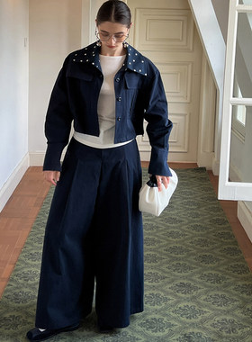 ACDY 复古回潮波尔卡圆点工装风套装气质波点两件套5DQTZ26183