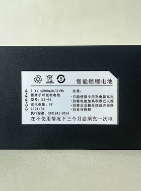 适用SX-69 原厂指纹锁电池智能门锁密码锁可充电锂电池C-C+P-P+P-