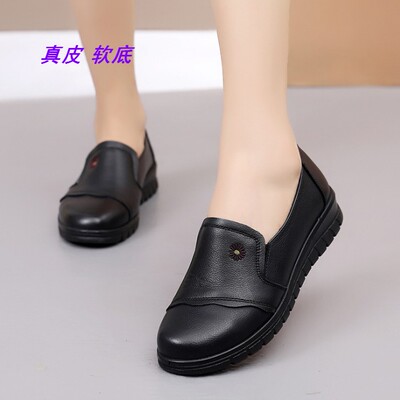 平跟中老年人春秋四季低帮豆豆鞋