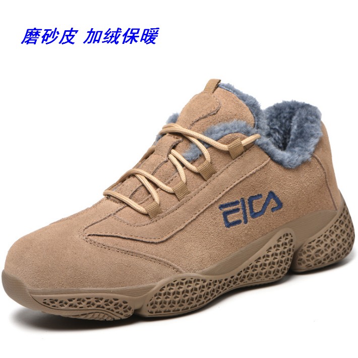 冬季牛皮休闲风钢包头劳保男鞋