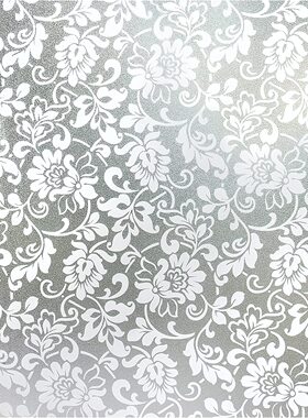 欧式风花纹无胶透光田园玻璃贴膜