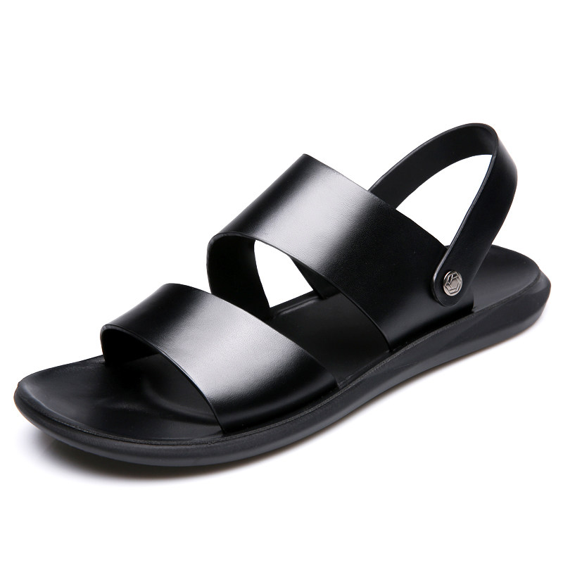 2024 NEW SUMMER OUTER SANDALS MENS DRIVING SUMMER MENS TWO WEAR BEACH SHOES MENS NON-SLIP SOFT SOLE SOFT LEATHER