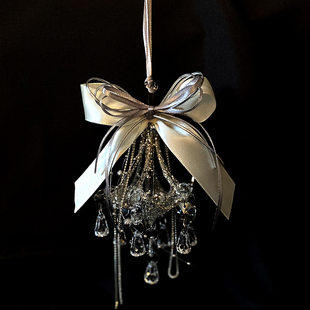 水晶车挂蝴蝶结装饰挂件流苏吊坠汽车内饰用品装饰摆件汽车挂饰