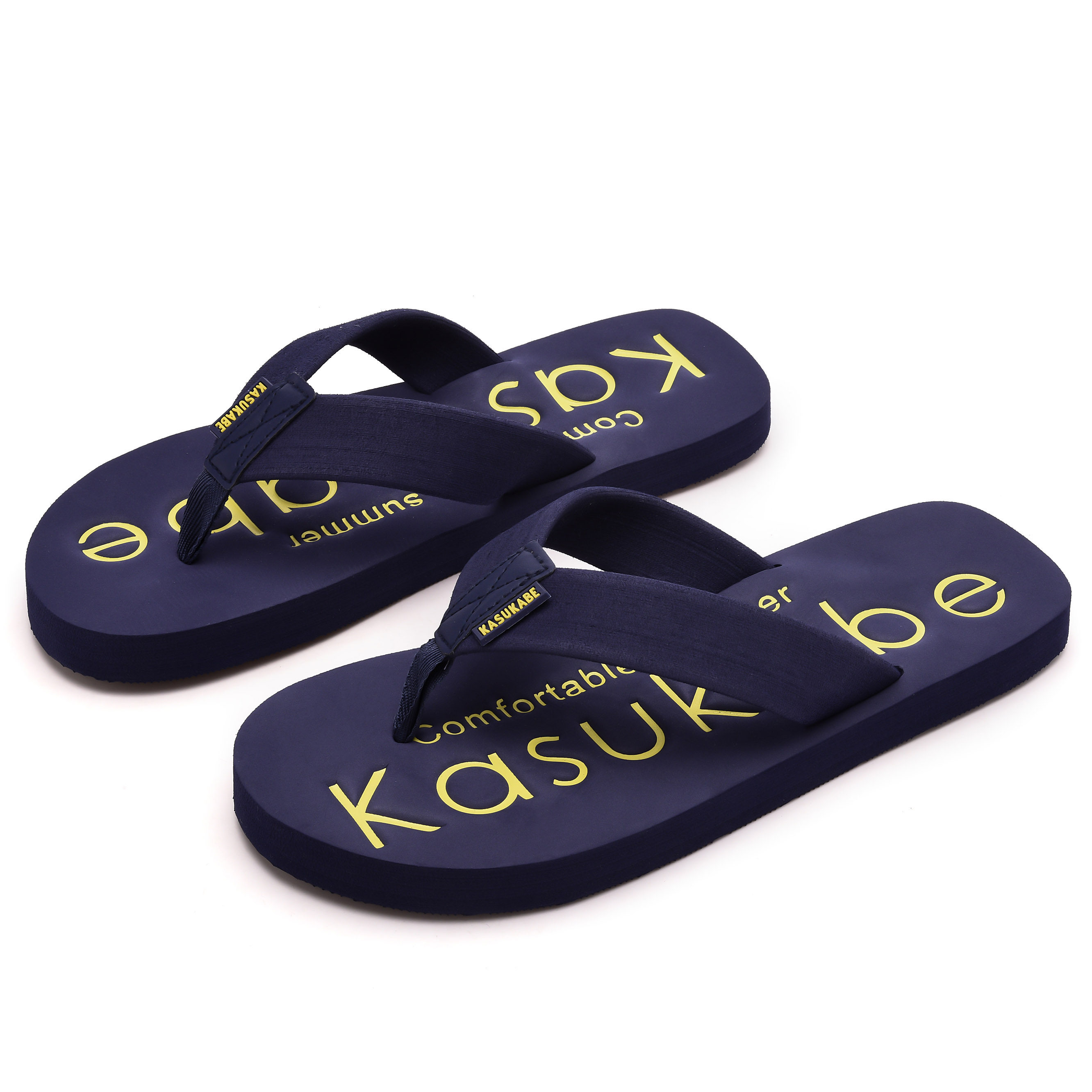 森赋个性字母户外拖鞋夹脚潮人字拖男士拖鞋外穿防滑沙滩凉拖鞋