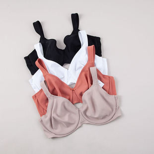 纯色光面大罩杯内衣 文胸A0019 外贸胸罩 100CDEFG大胸显小大码