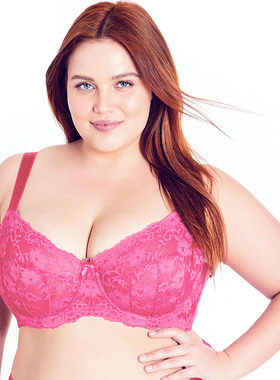 85-100CDEFGHIJ大码内衣 A0959糖果色蕾丝性感透气文胸 钢圈胸罩