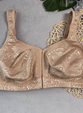 无钢圈前扣大罩杯文胸F0535A 精致提花外贸原单大码内衣CDE罩杯