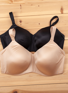 B0017纯色光面无钢圈舒适大罩杯文胸大胸MM包胸大码内衣CDEFGHI