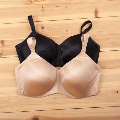 纯色光面无钢圈大罩杯文胸