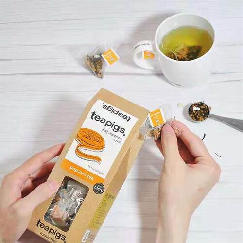 27年英国 teapigs 茶猪猪 爆米花玄米茶 15个立体茶包 英国原装