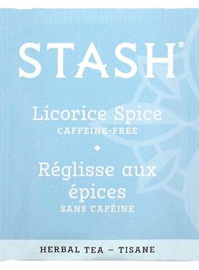 Stash Tea香甜甘草花草茶餐后下午茶Spice袋泡无咖啡因20包