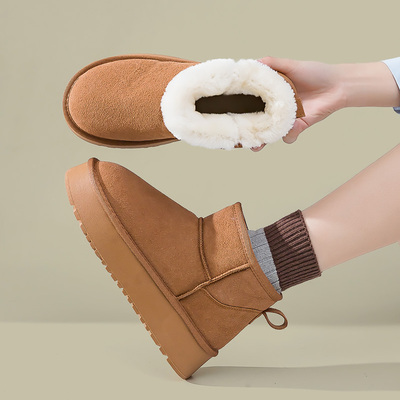 人本2025新款冬季加绒加厚雪地靴