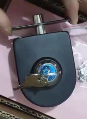 不锈钢推拉玻璃门锁单门无框锁店铺双门双开门玻璃锁中央锁免打孔