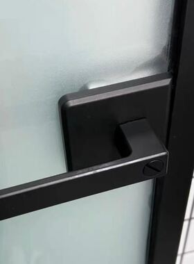 铝合金无钥匙卫生间玻璃门锁有框黑色单舌磁吸锁极窄1618型材.