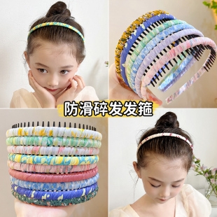 儿童碎花发箍女童带齿防滑头箍压发可爱小女孩发卡碎发不伤发头饰