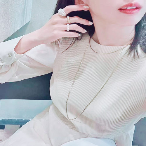 方蛇链双层项链女加长款毛衣链子