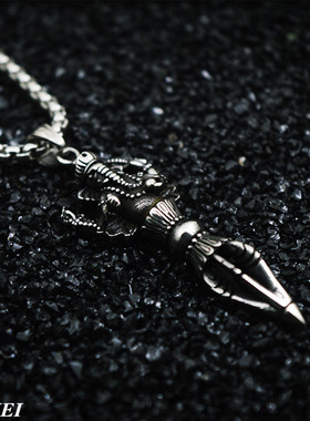 复古印度象鼻神钛钢吊坠项链