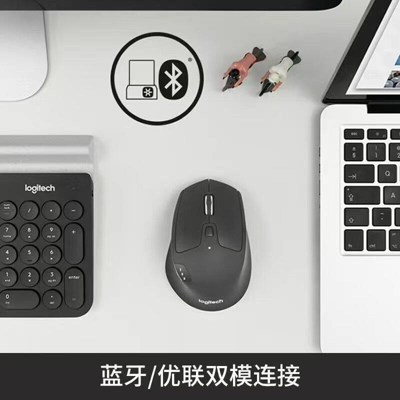 罗技M720无线鼠标蓝牙优联双模式多设备办公高效舒适手感笔记本