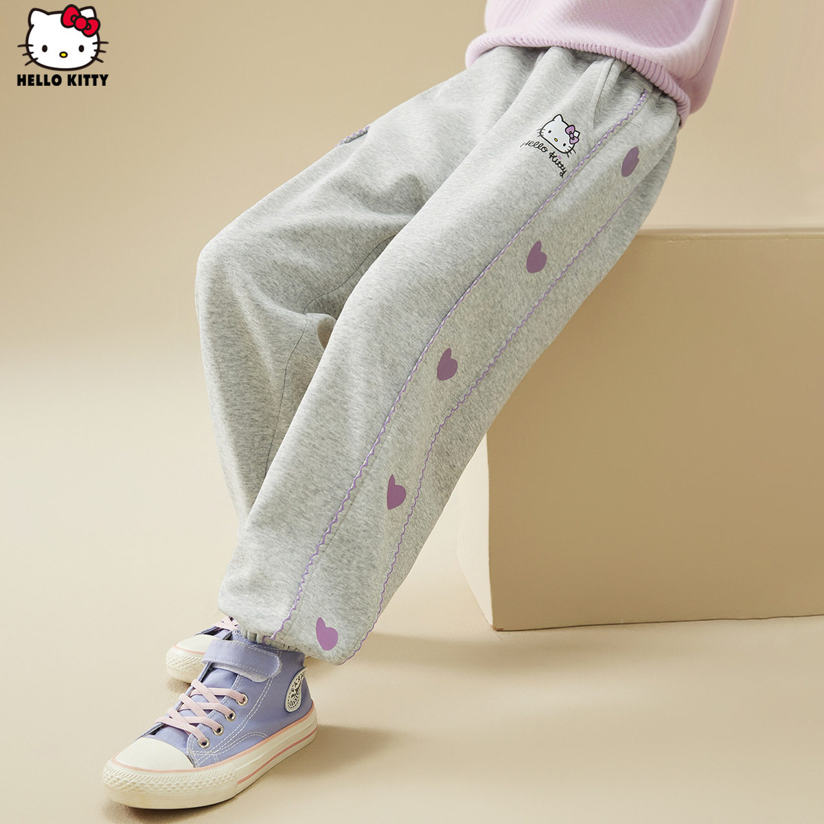 hello kitty女童秋季休闲卫裤2025新款春秋洋气中大童装运动卫裤
