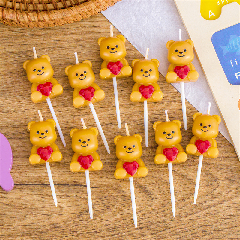 韩系ins可爱小熊蜡烛蛋糕装饰