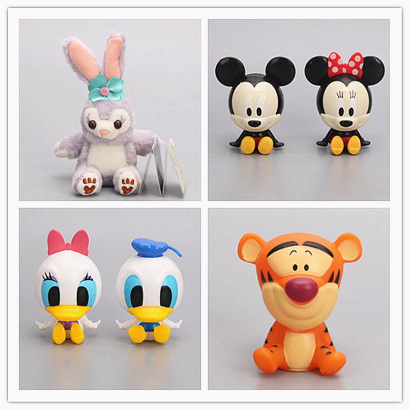 卡通儿童生日蛋糕装饰摆件公主毛绒紫兔子米奇米妮跳跳虎小猪公仔