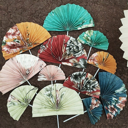 国风新中式古风扇子蛋糕装饰插件
