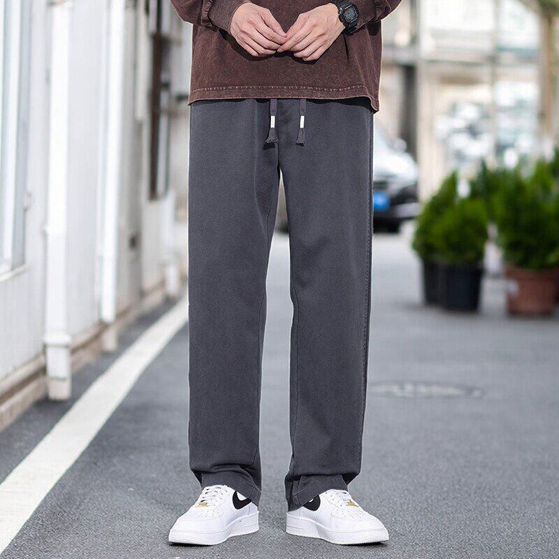 2026男士休闲长裤春季新款潮流宽松直筒阔腿条纹工装裤