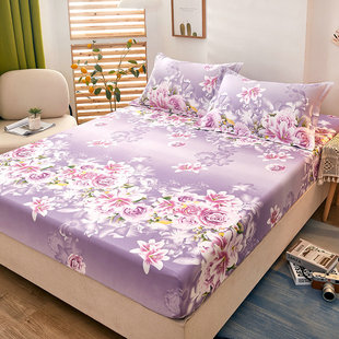 100%纯棉床笠单件全棉防滑床单1.2m1.5米1.8席梦思床垫保护套床罩