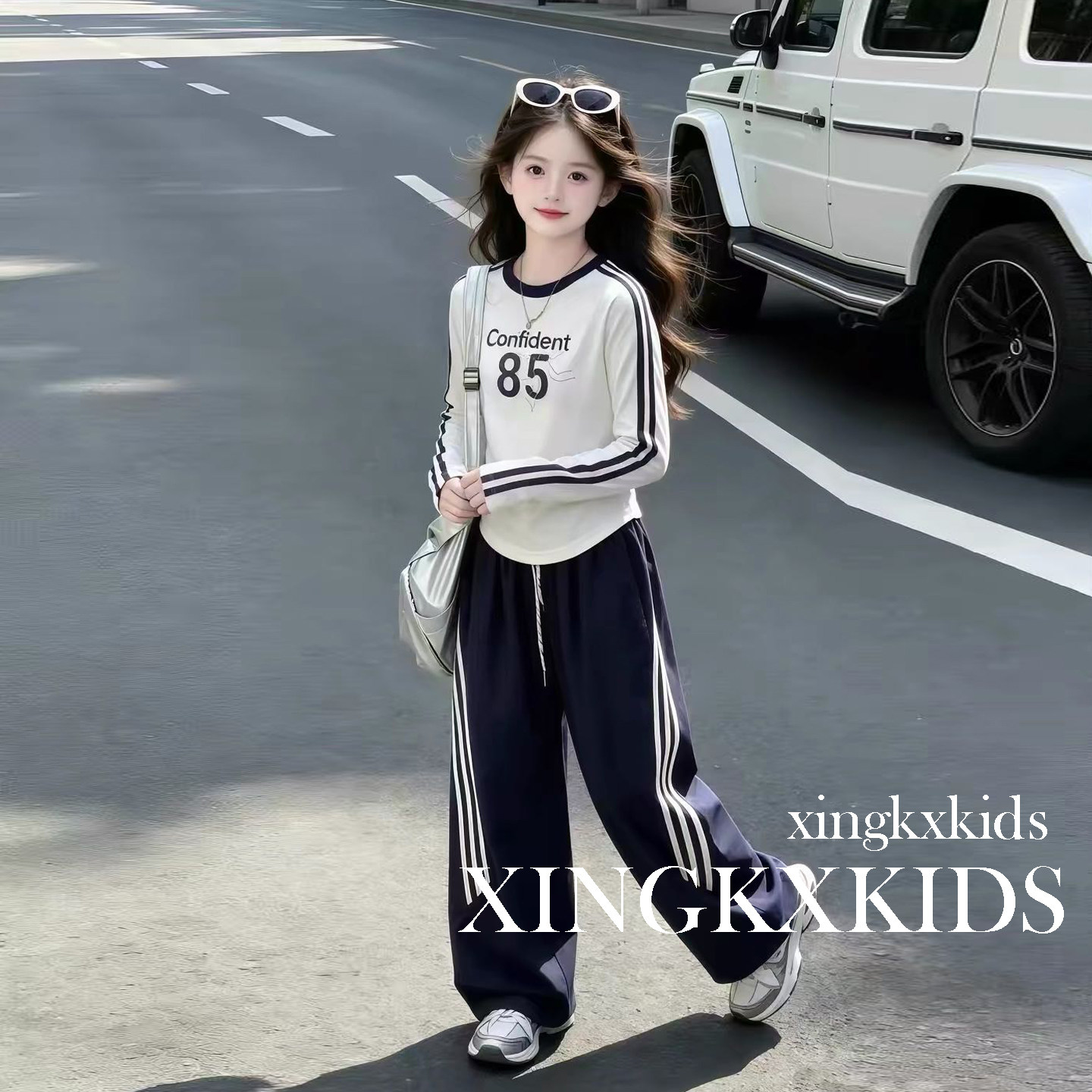女童春秋运动套装阔腿裤两件套