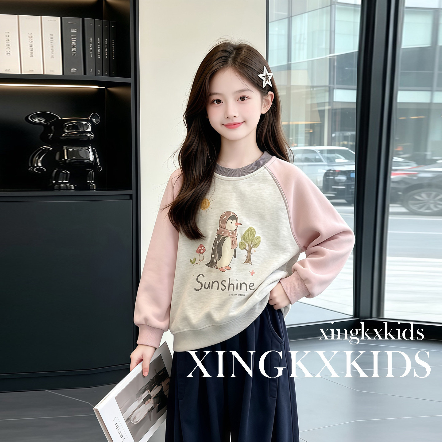 女童2026新款韩系圆领春秋卫衣