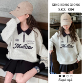 长袖 女大童韩系洋气翻领上衣儿童春装 t恤 2026新款 女童卫衣春秋款