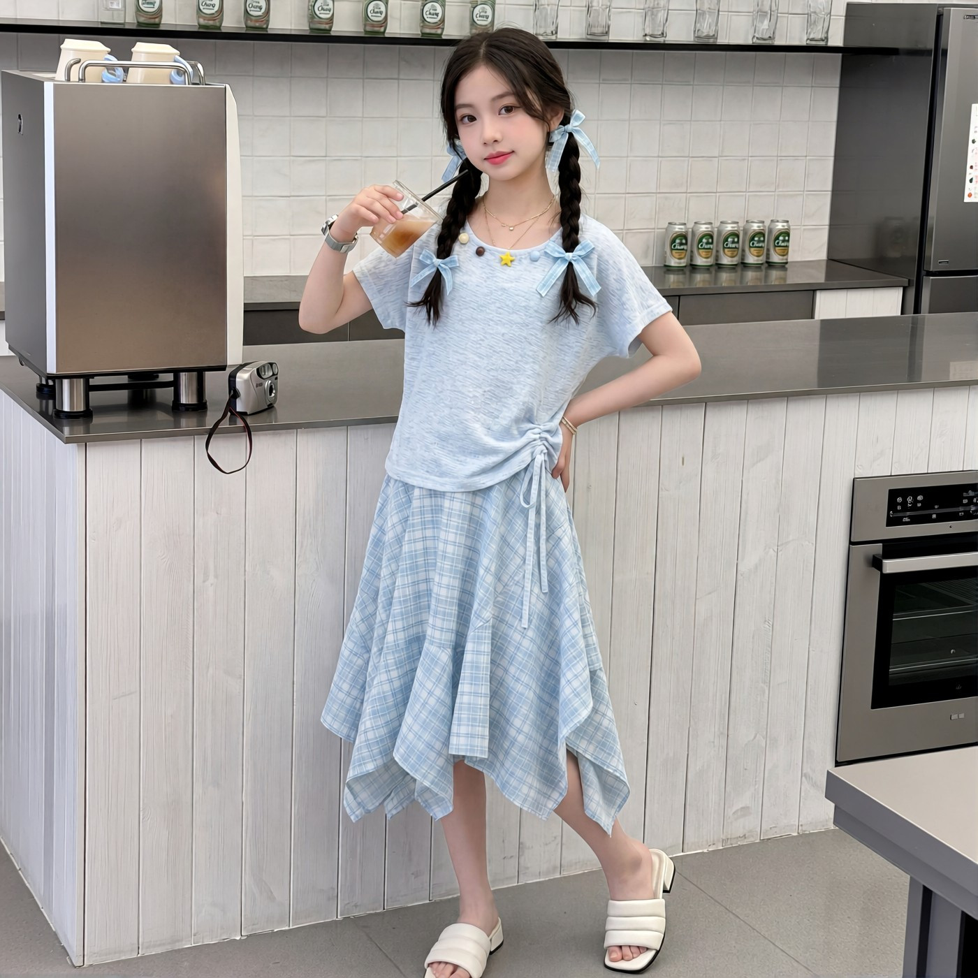 女童2026新款甜美短袖公主裙