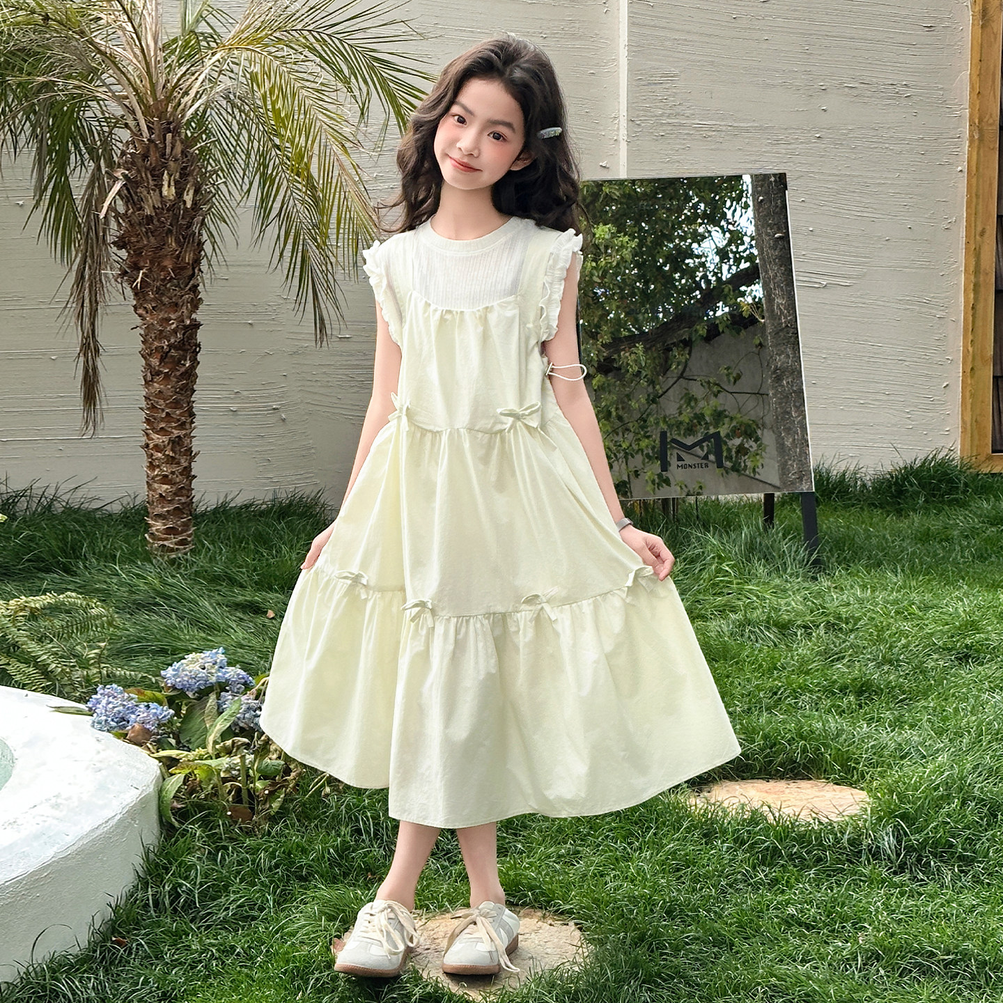 女童夏季棉布吊带连衣裙